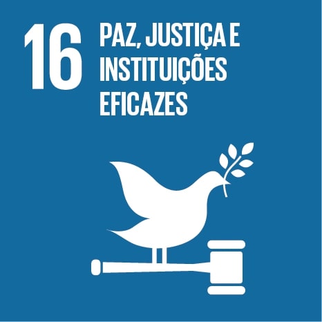 Logo ODS 16 Paz, justiça, e instituições eficazes