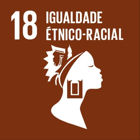 Logo ODS 18 (adotado no Brasil) Igualdade étnico-racial